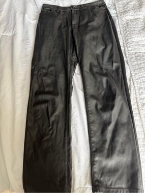 Design Lab Lord & Taylor Black Faux Leather Pants